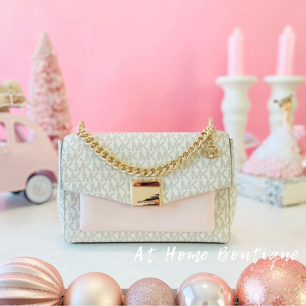 👜 MICHAEL KORS 🌺 Lita Medium Two-Tone Logo Crossbody Bag